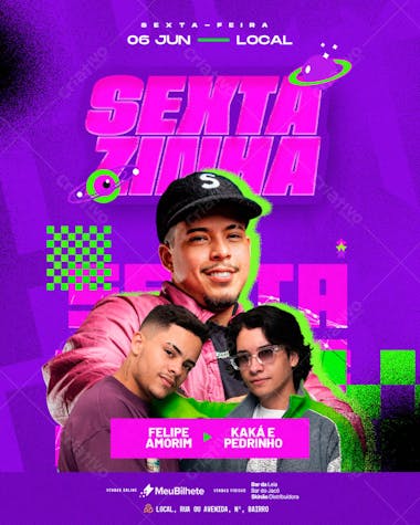 FLYER EVENTO SEXTAZINHA FEED PSD EDITÁVEL