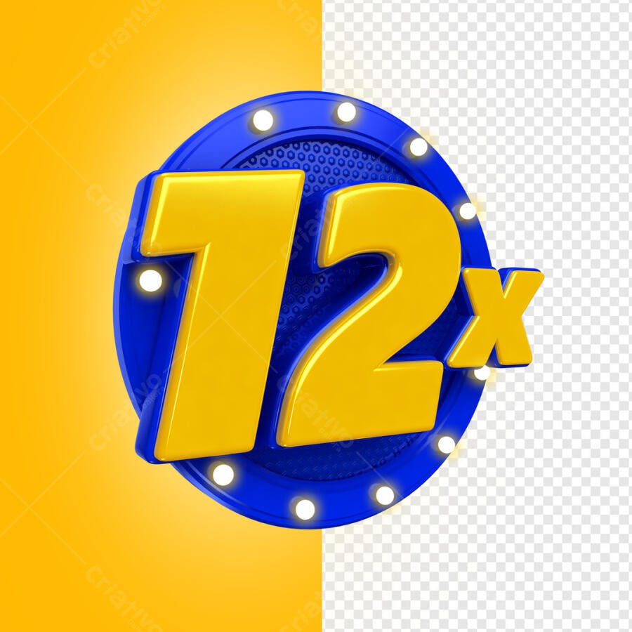 Badge 12x Sem Juros PSD Editável