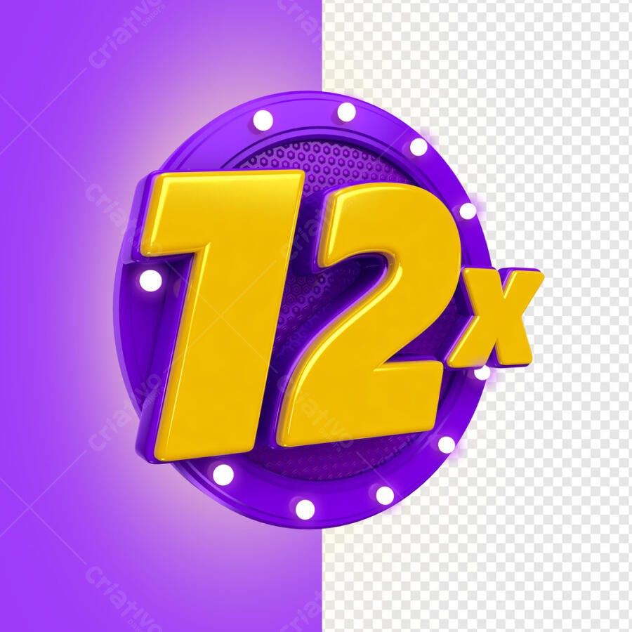 Badge 12x Sem Juros PSD Editável