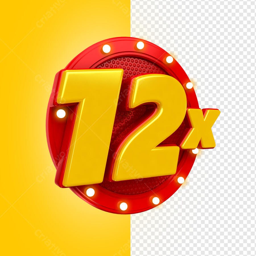 Badge 12x Sem Juros PSD Editável