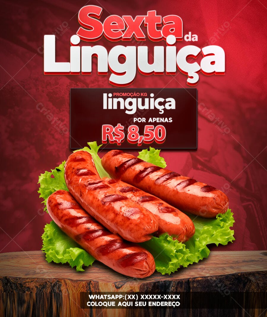 Flyer Sexta da Linguiça PSD Editável