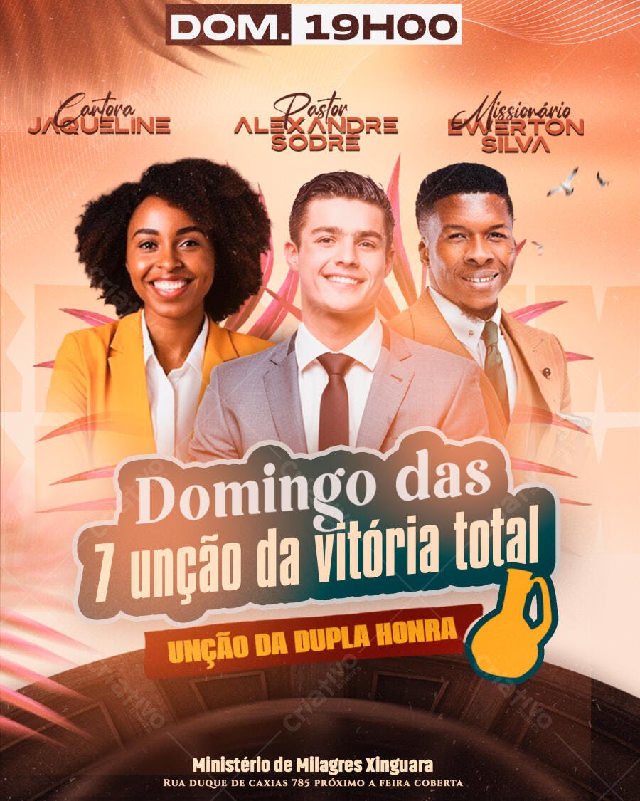 Flyer Domingo da Unção PSD Editável