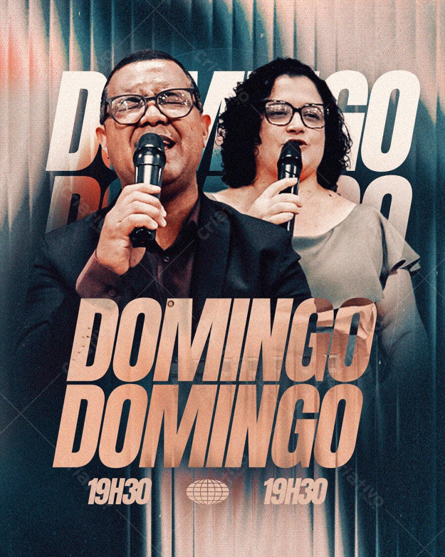 Flyer para Culto Dominical PSD Editável