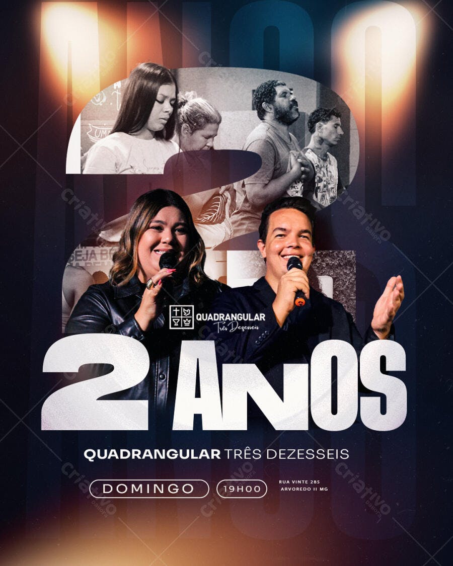 Flyer para Aniversário de Igreja PSD Editável