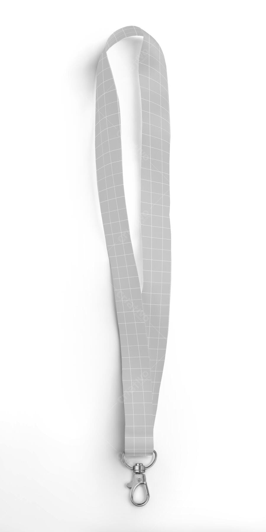 Mockup de Cordão para Crachá Cinza Claro - Design Minimalista