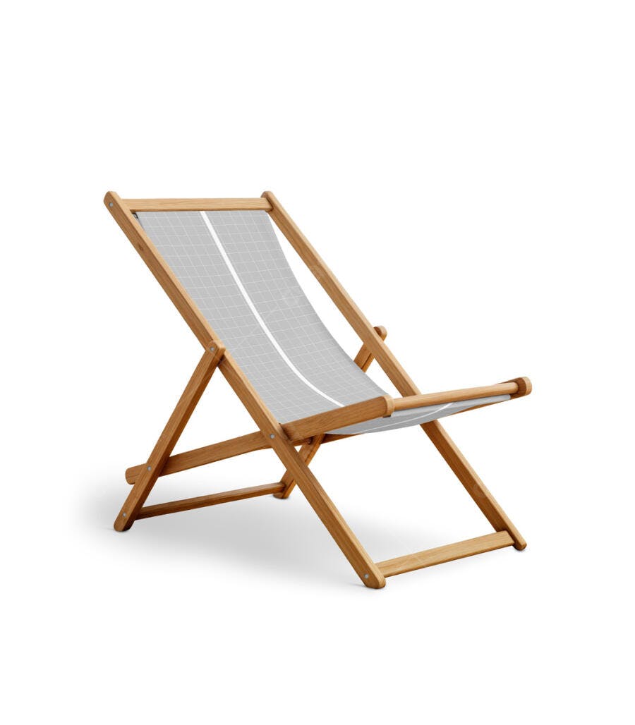 Mockup Cadeira de Praia em Madeira e Cinza