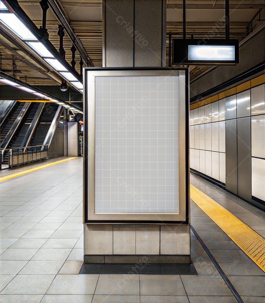Mockup de Outdoor em Metrô: Cenário Moderno