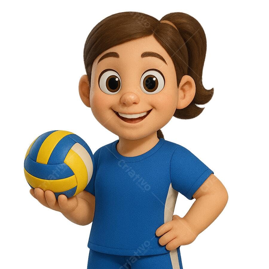 Avatar Menina Voleibol PNG com fundo transparente