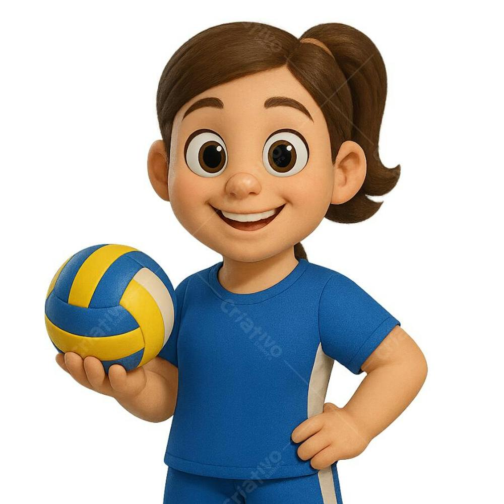 Jogadora de Vôlei estilo Disney Pixar