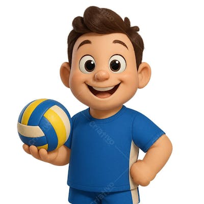 Jogador de vôlei 3d estilo Disney Pixar