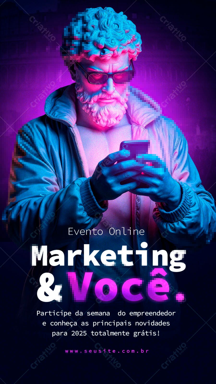 Flyer Evento Online Marketing PSD Editável