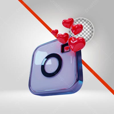ÍCONE DO INSTAGRAM 3D, LOGO MARCA, PNG TRANSPARENTE
