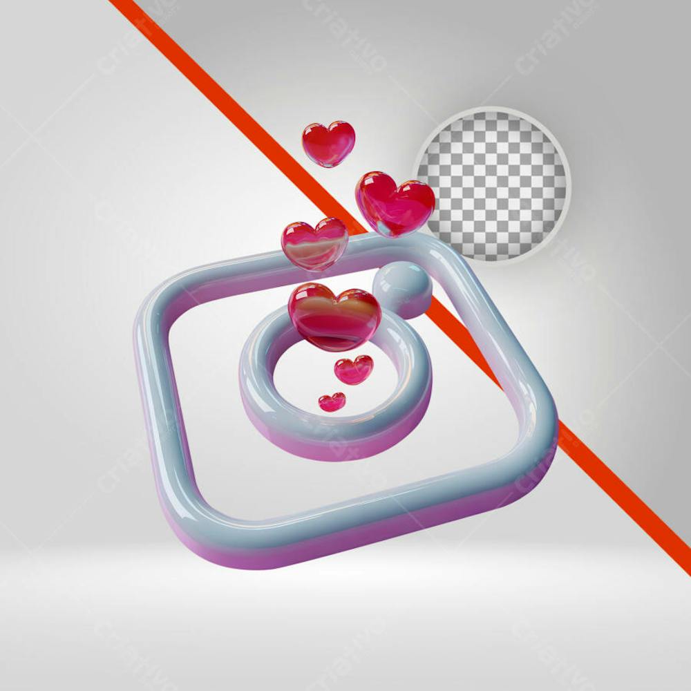 LOGO DO INSTAGRAM, ÍCONE 3D
