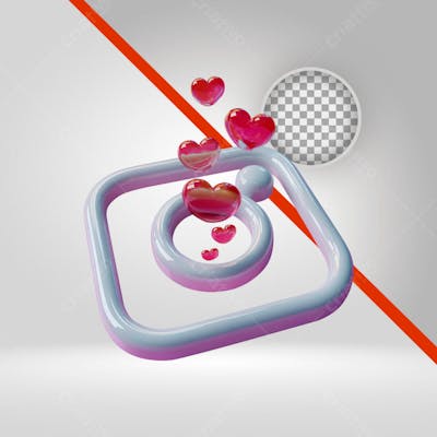 LOGO DO INSTAGRAM, ÍCONE 3D