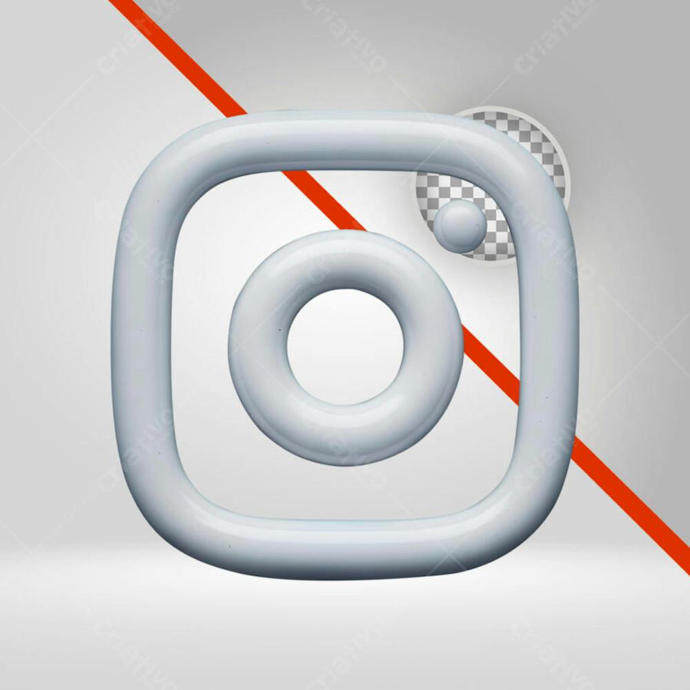 logo Instagram 3d branco