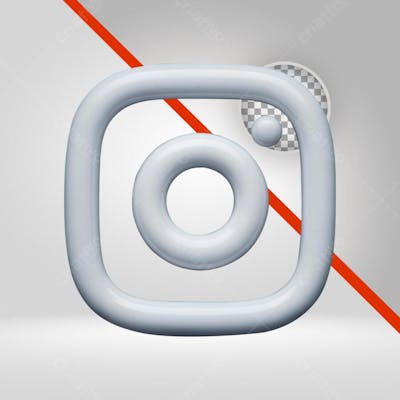 logo Instagram 3d branco