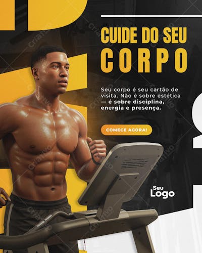 Cuide do seu Corpo Academia Personal Treiner Social Media PSD Editável