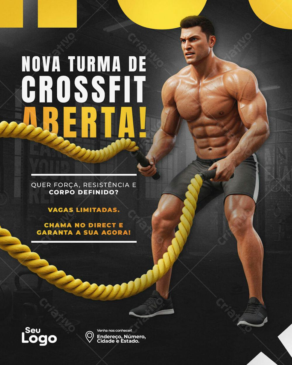 Turma de Crossfit Academia Personal Treiner Social Media PSD Editável