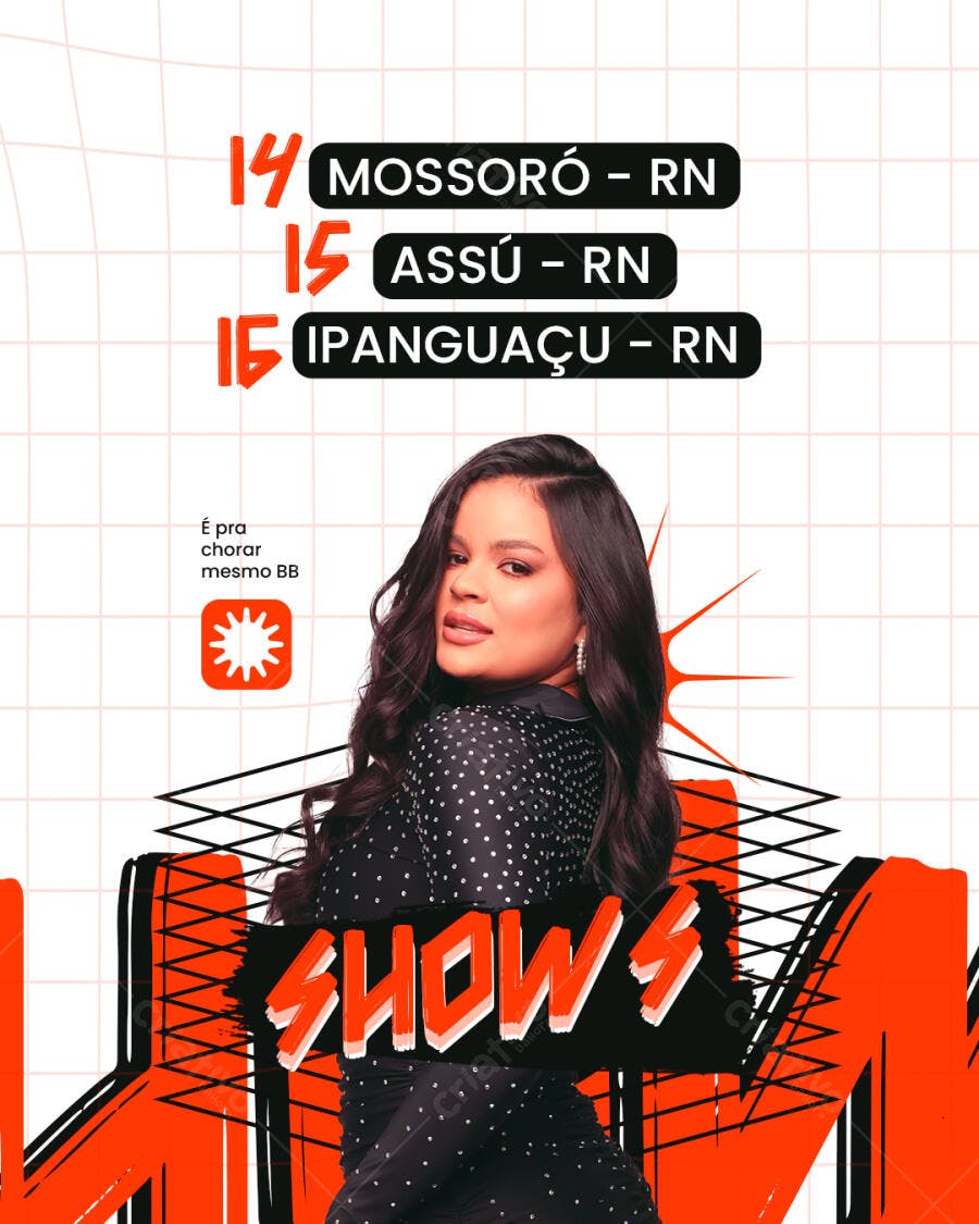 Flyer Shows de Cantora PSD Editável