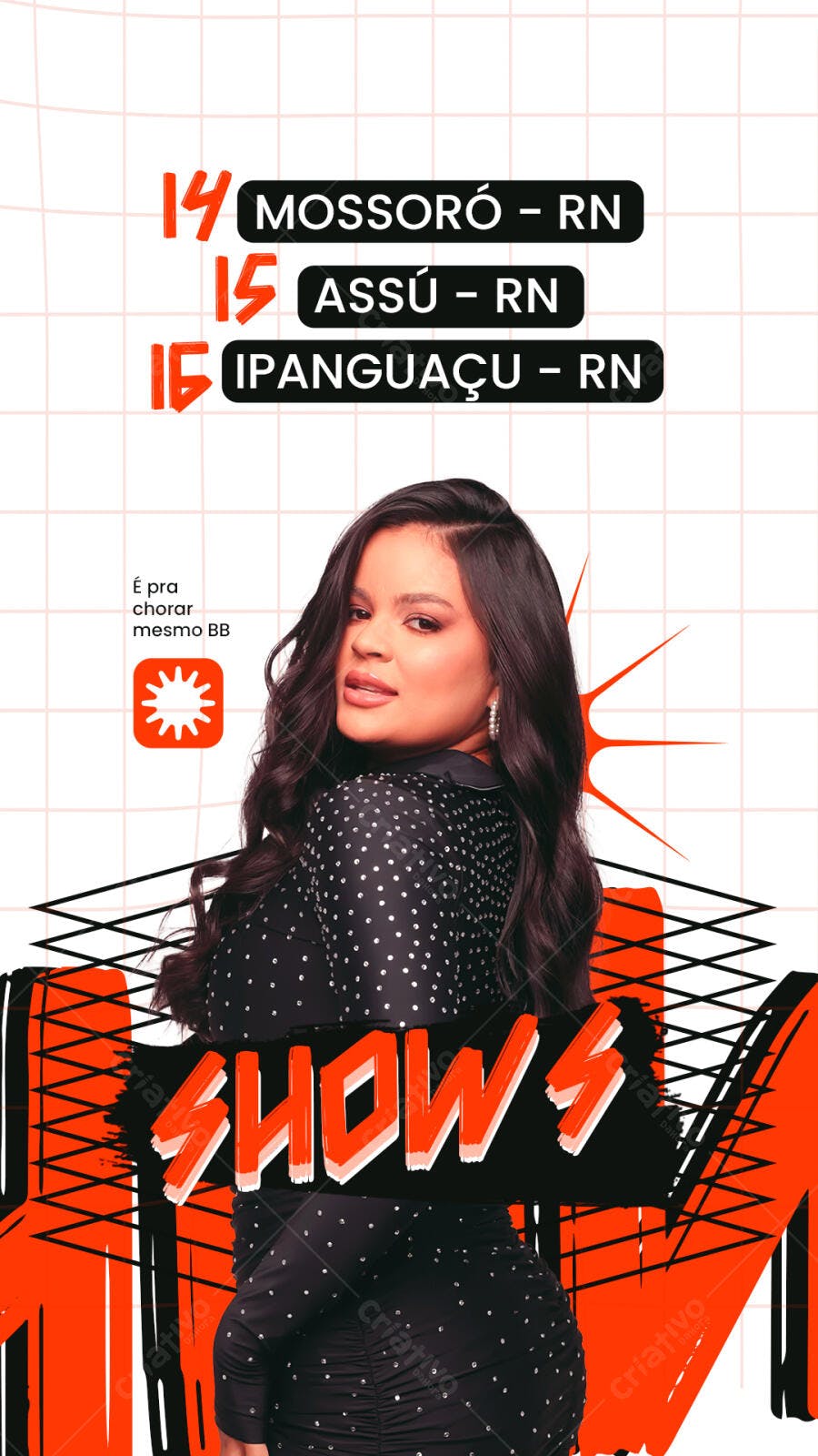 Flyer para Shows Mossoró, Assú e Ipanguaçu PSD Editável