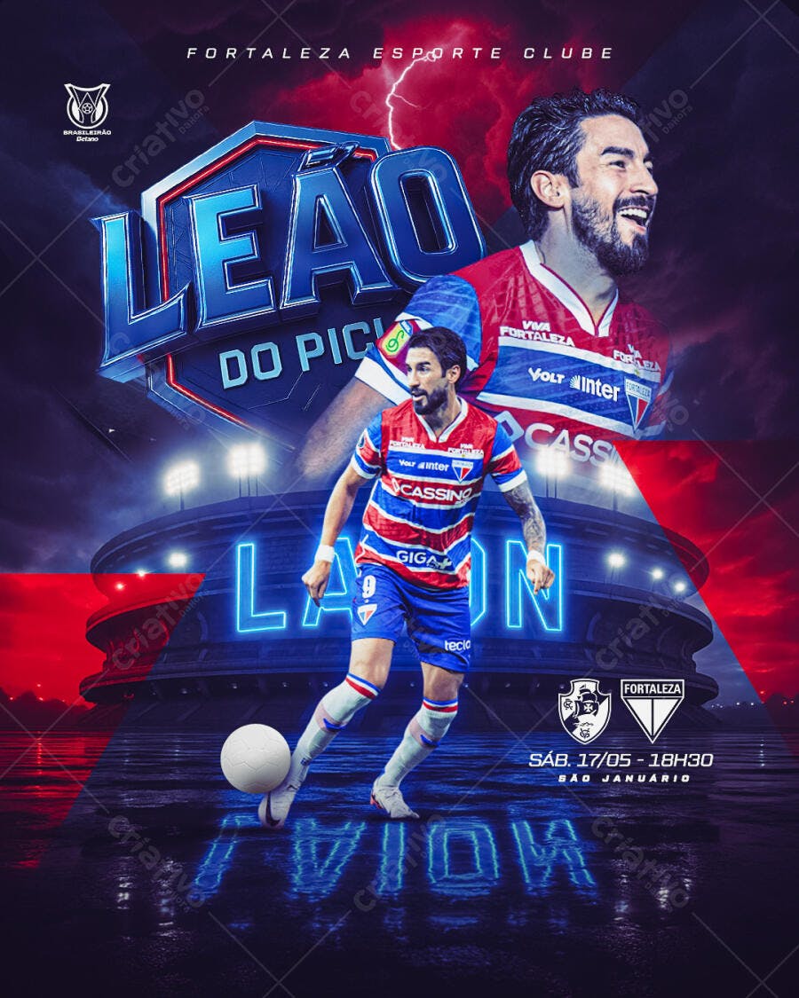 Flyer Fortaleza x Sport Clube PSD Editável