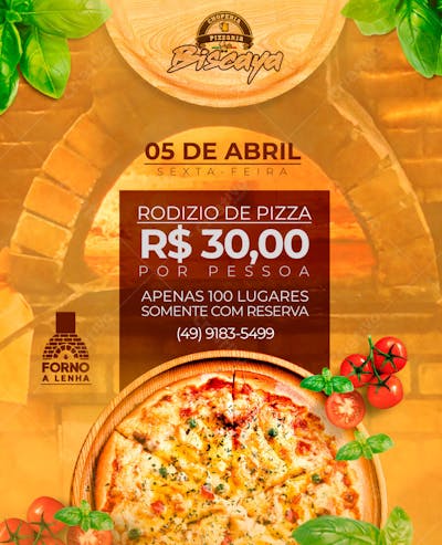 Flyer Pizzaria Biscaya