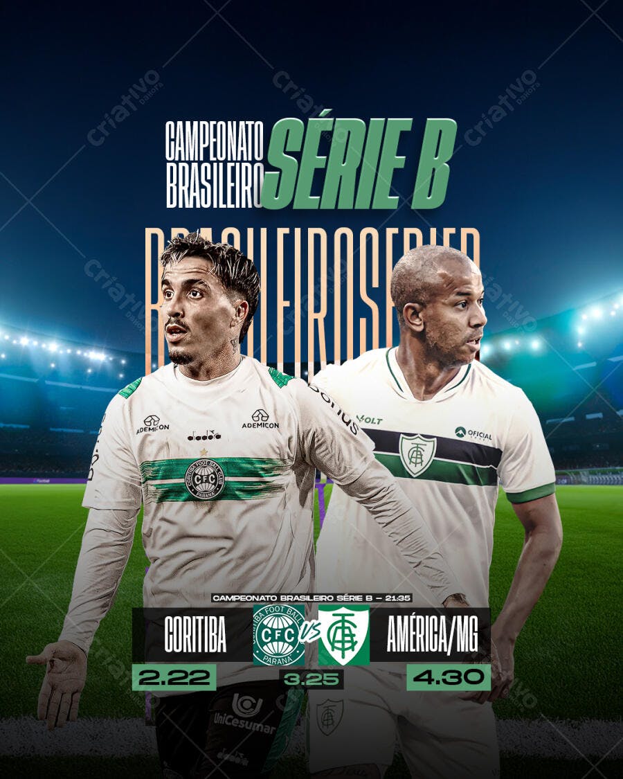 Flyer Campeonato Brasileiro Série B PSD Editável