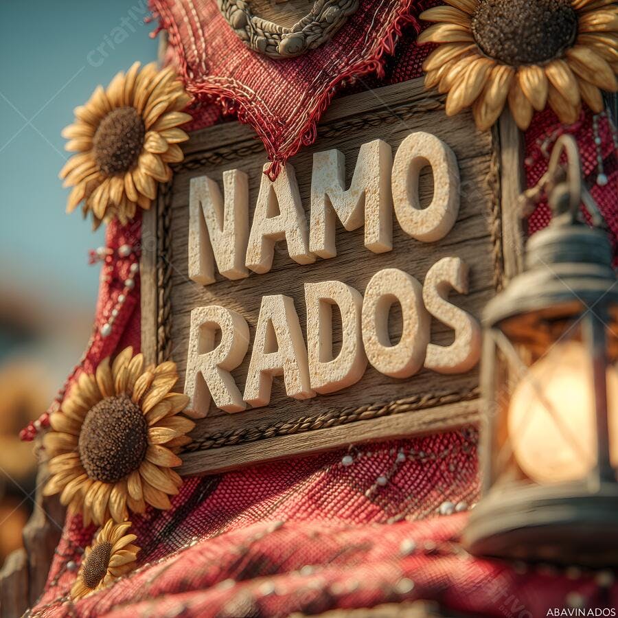 Placa Namorados girassóis rústica