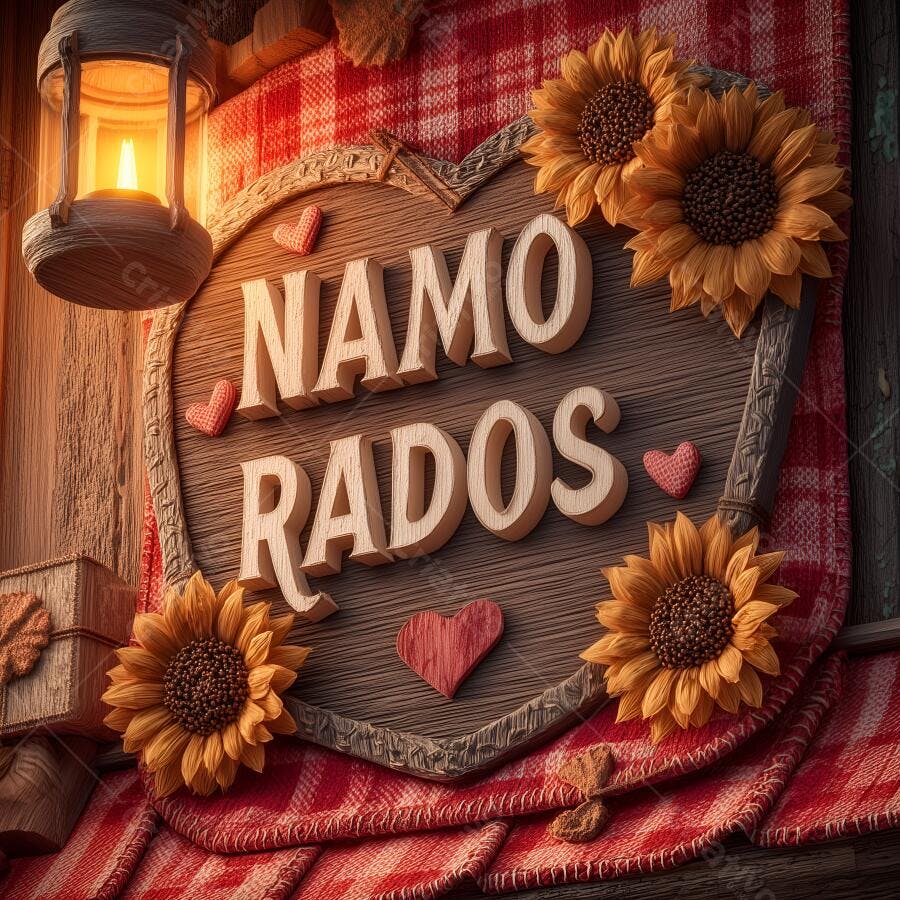 Placa de madeira Namorados com girassóis