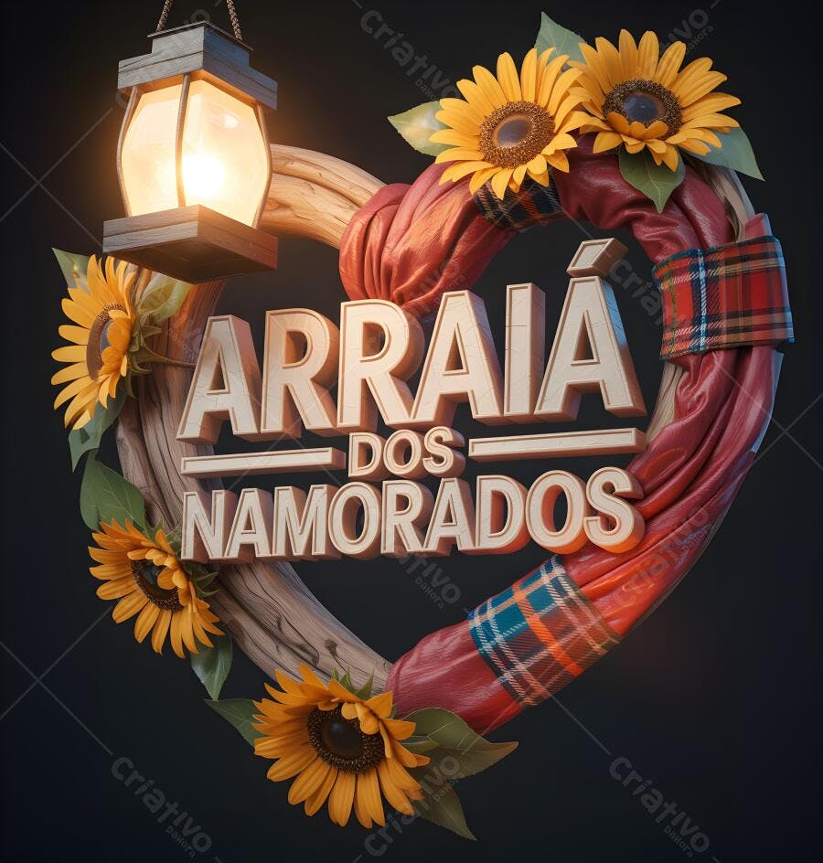 Arraiá dos Namorados Girassóis e Lanternas