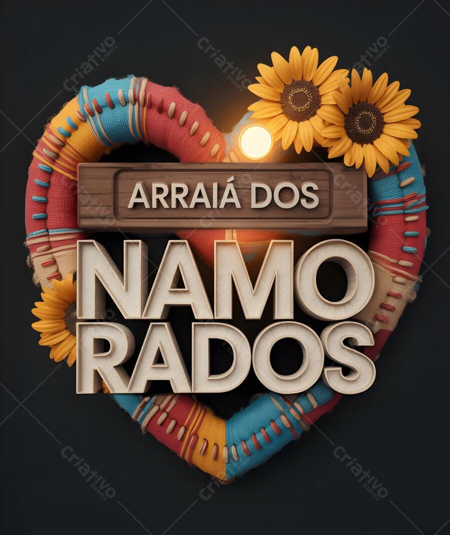 Arraiá dos Namorados Coração Artesanal