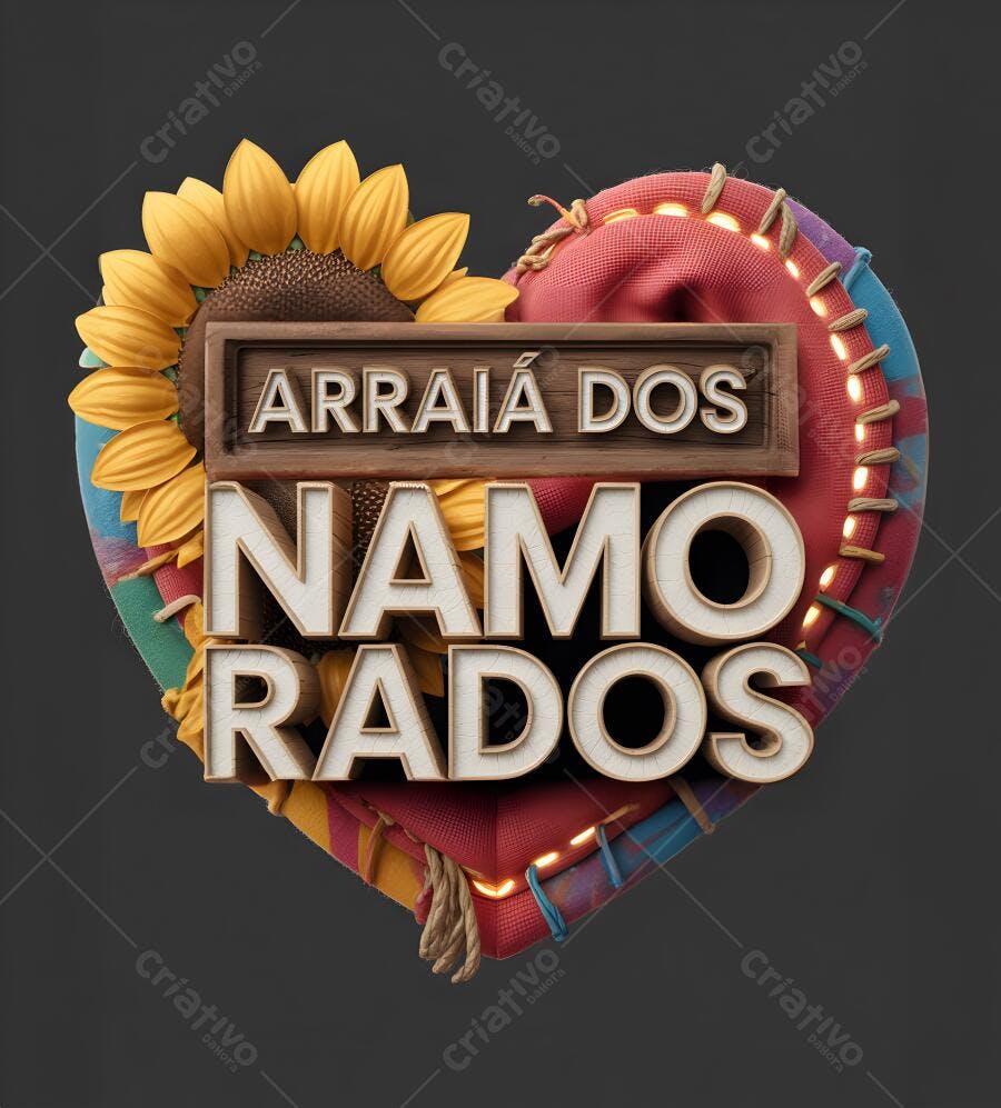 Arraiá dos Namorados em formato de coração