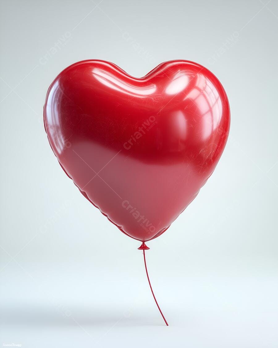 Balão vermelho em formato de coração