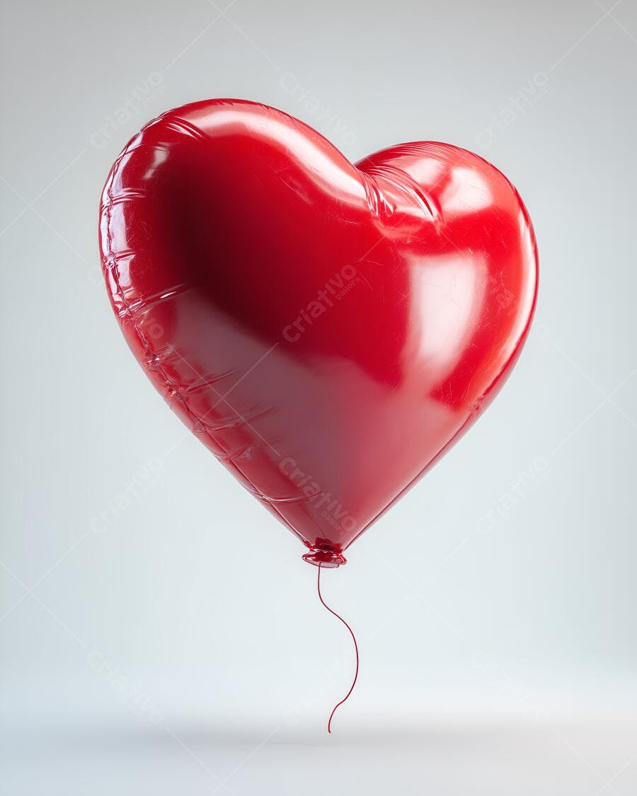 Balão Vermelho em Formato de Coração