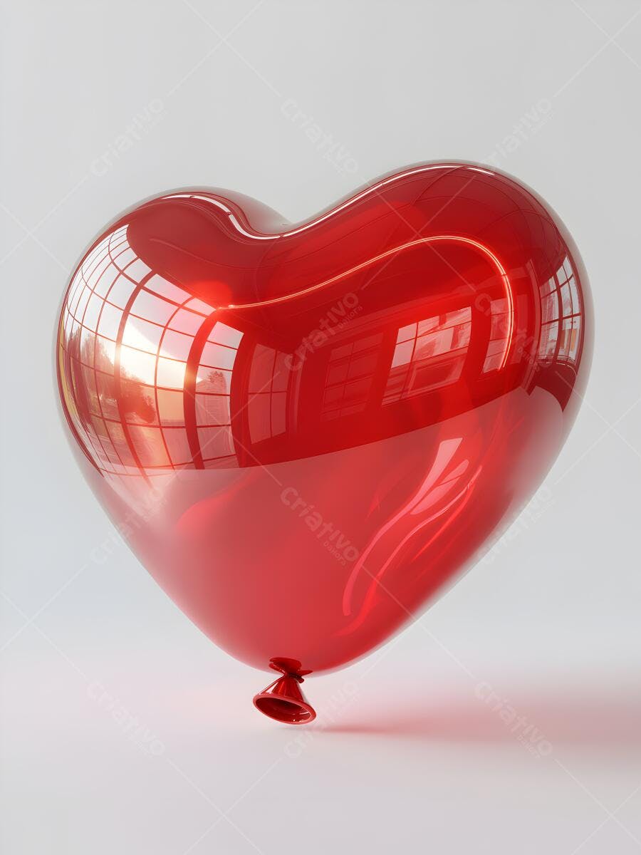 Balão Vermelho em Formato de Coração