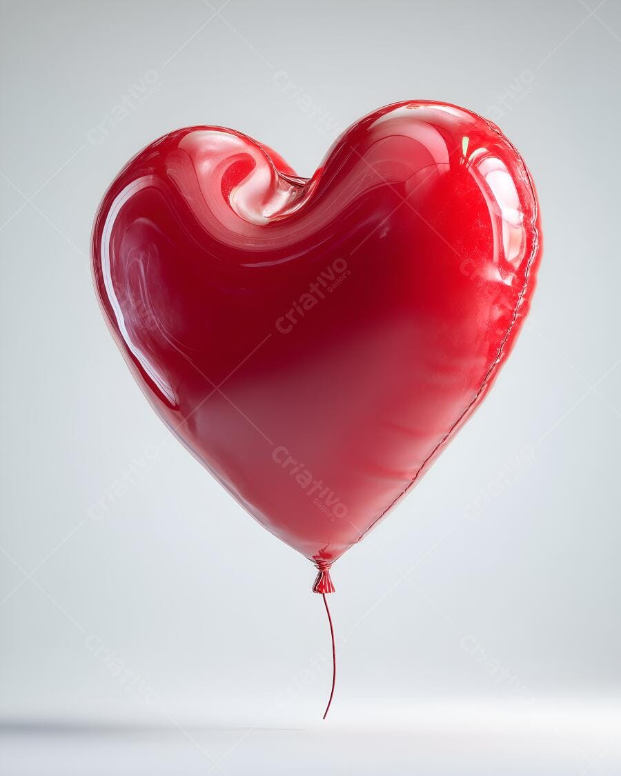Balão vermelho em formato de coração