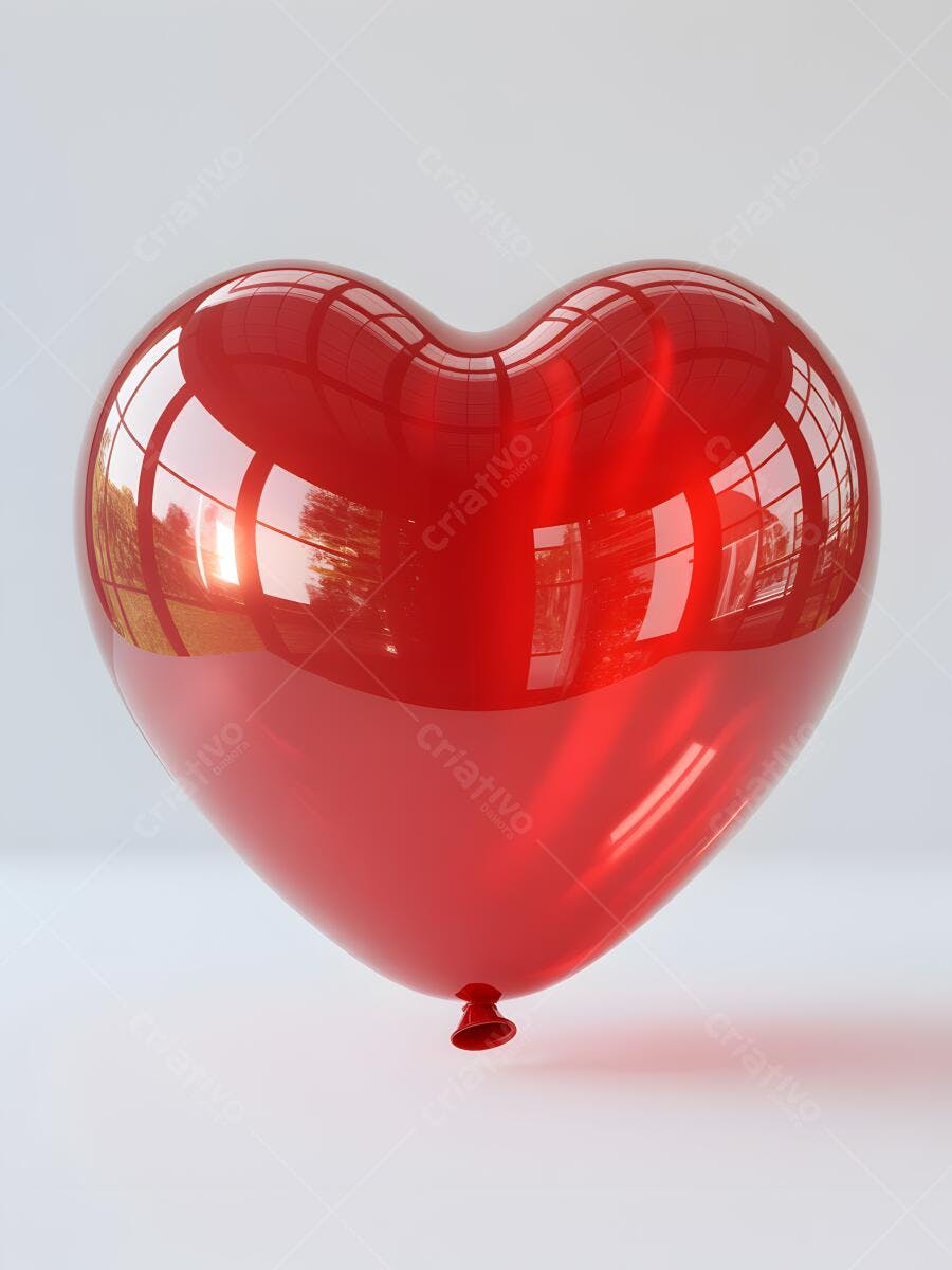 Balão vermelho em formato de coração