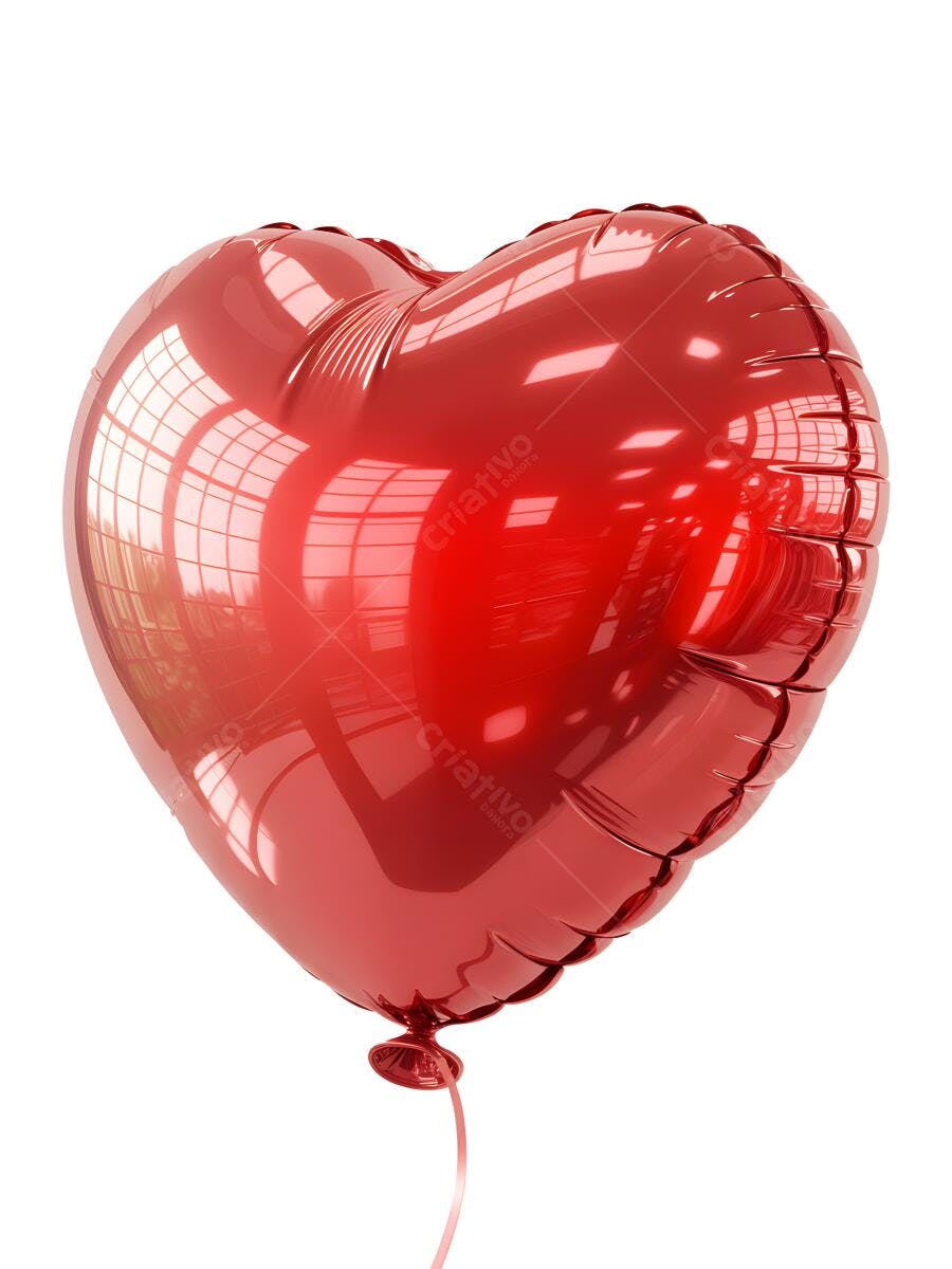 Balão vermelho em formato de coração
