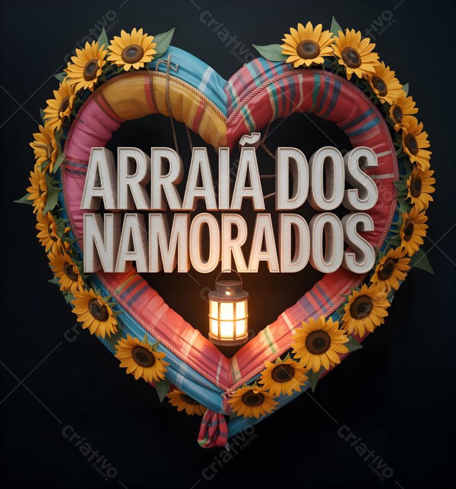 Arraiá dos Namorados decoração em formato de coração