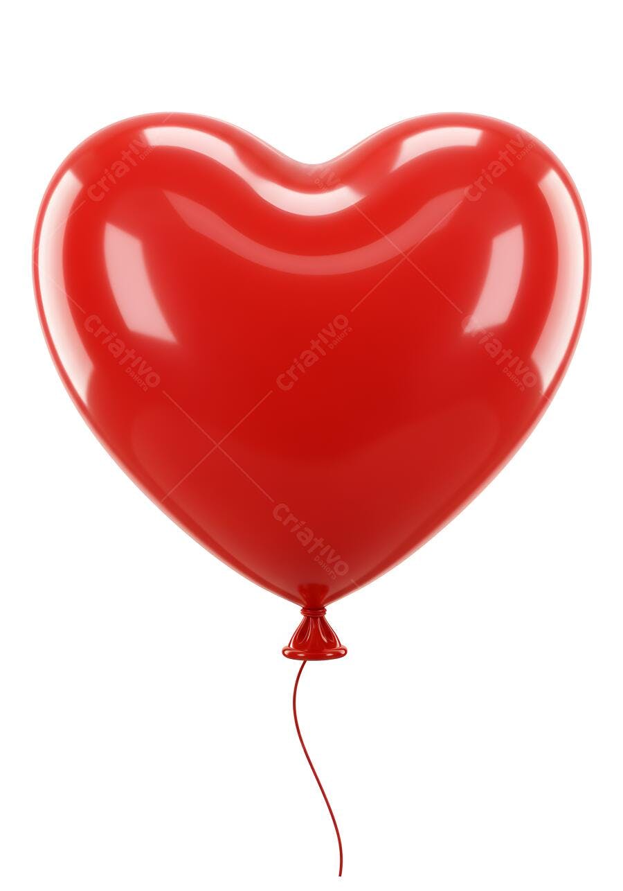 Balão em formato de coração vermelho