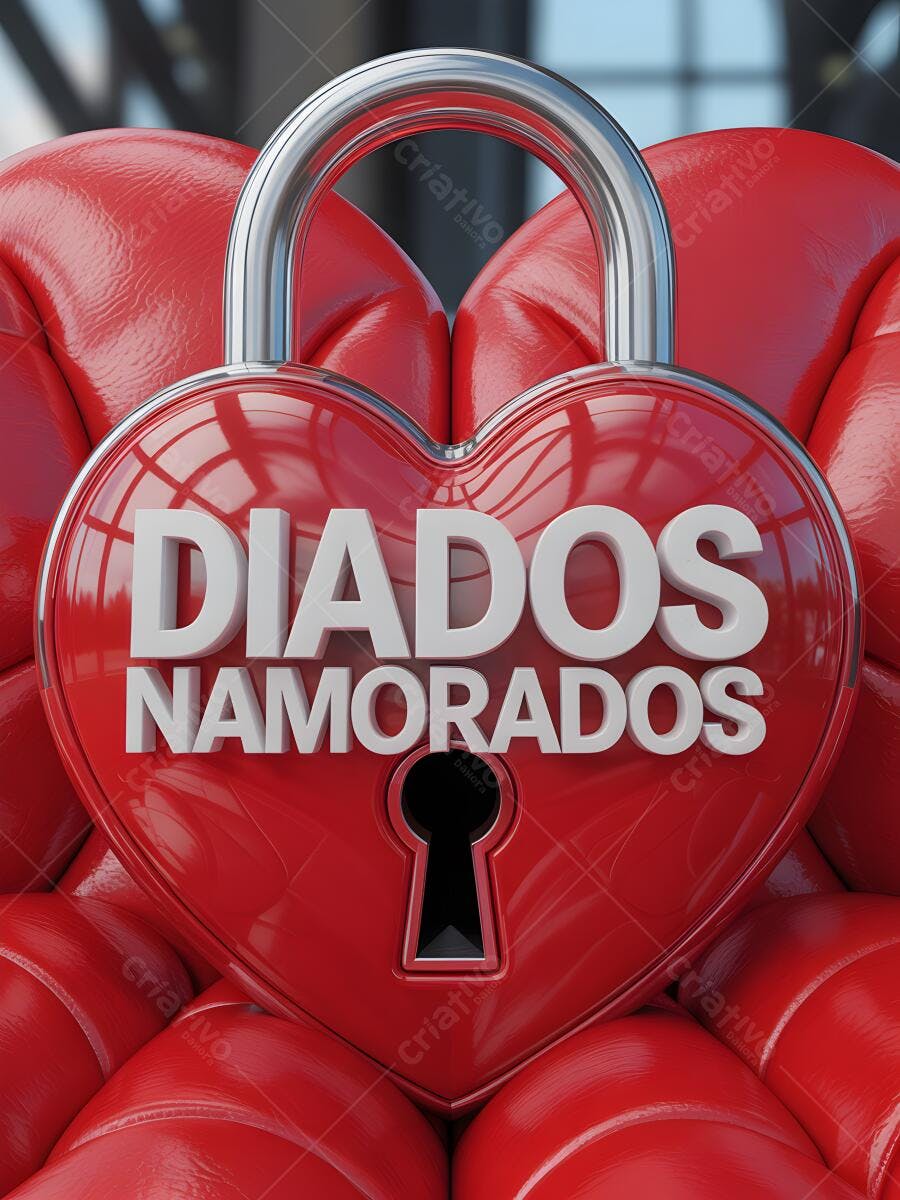 Coração cadeado Dia dos Namorados