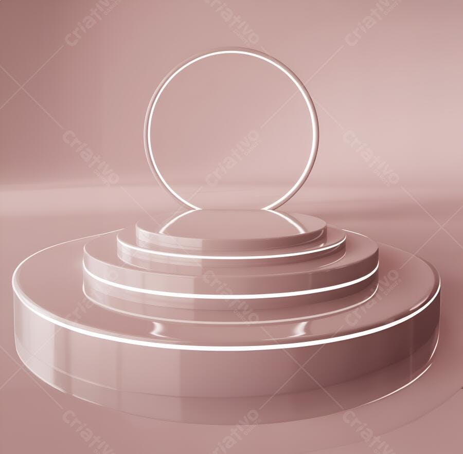 Plataforma Rosa com Iluminação Minimalista