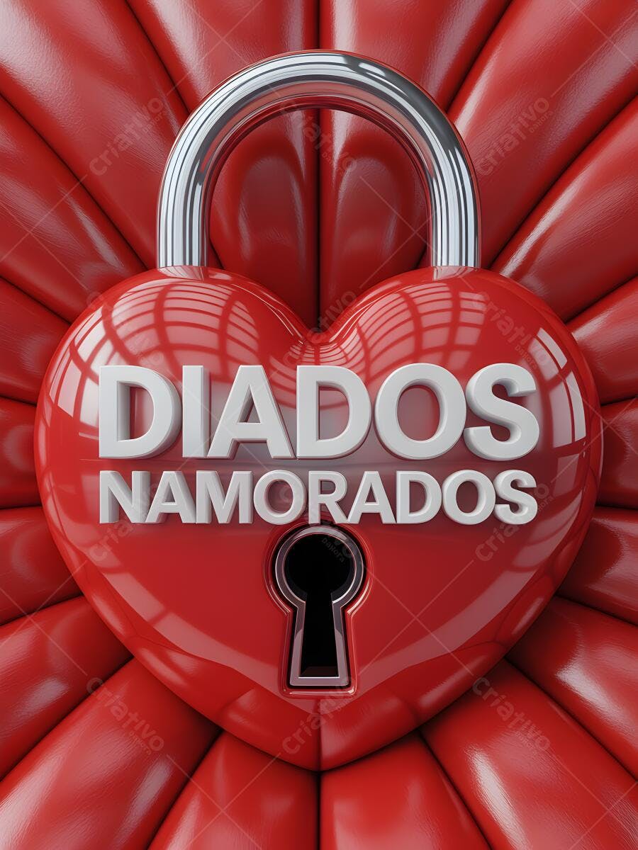 Cadeado em formato de coração Dia dos Namorados