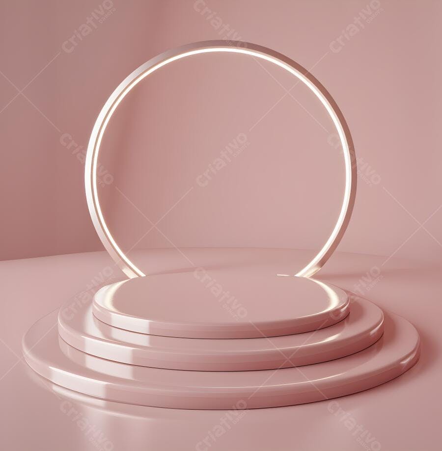 Plataforma Rosa com Aro de Luz
