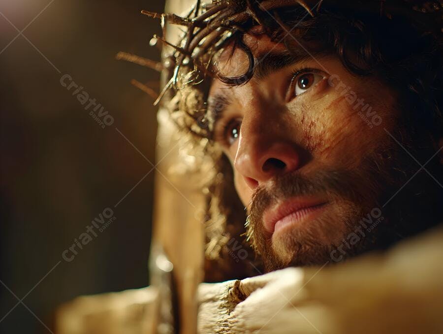 Jesus Cristo Coroado de Espinhos sofrendo