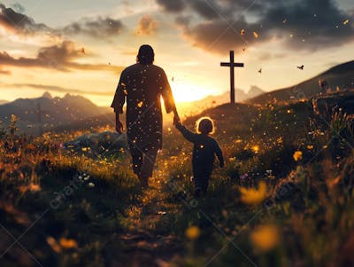 jesus-andando-com-uma-criança-no-calvário- (3)