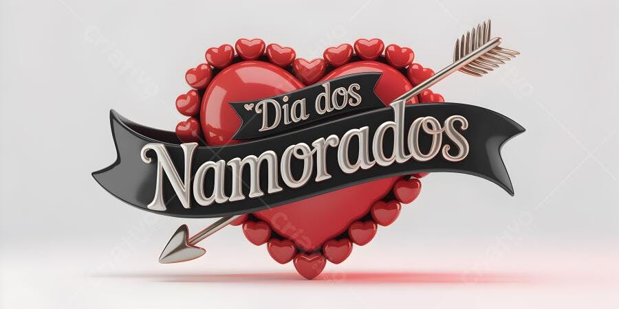 Coração Dia dos Namorados Vermelho e Preto