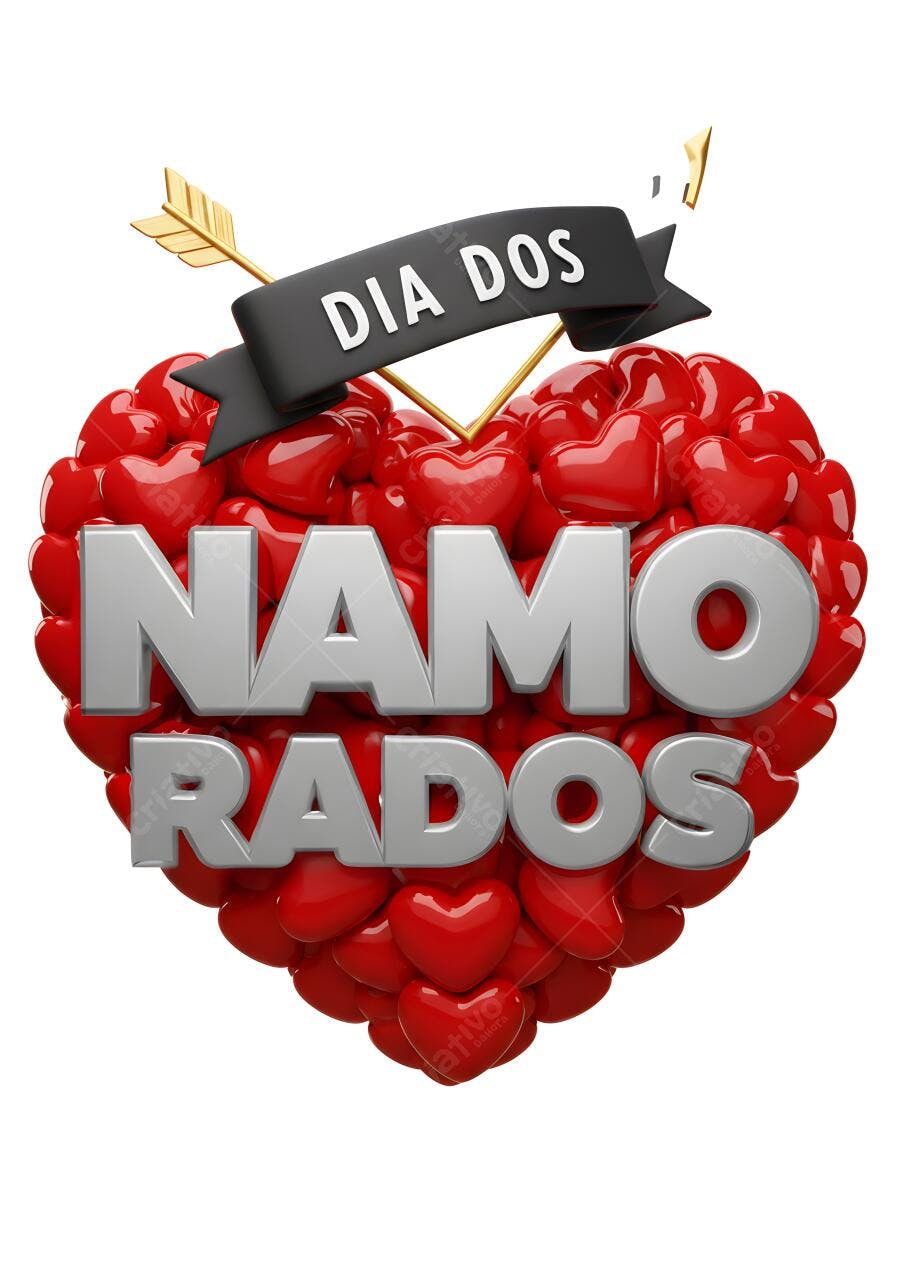 Dia dos Namorados corações 3D