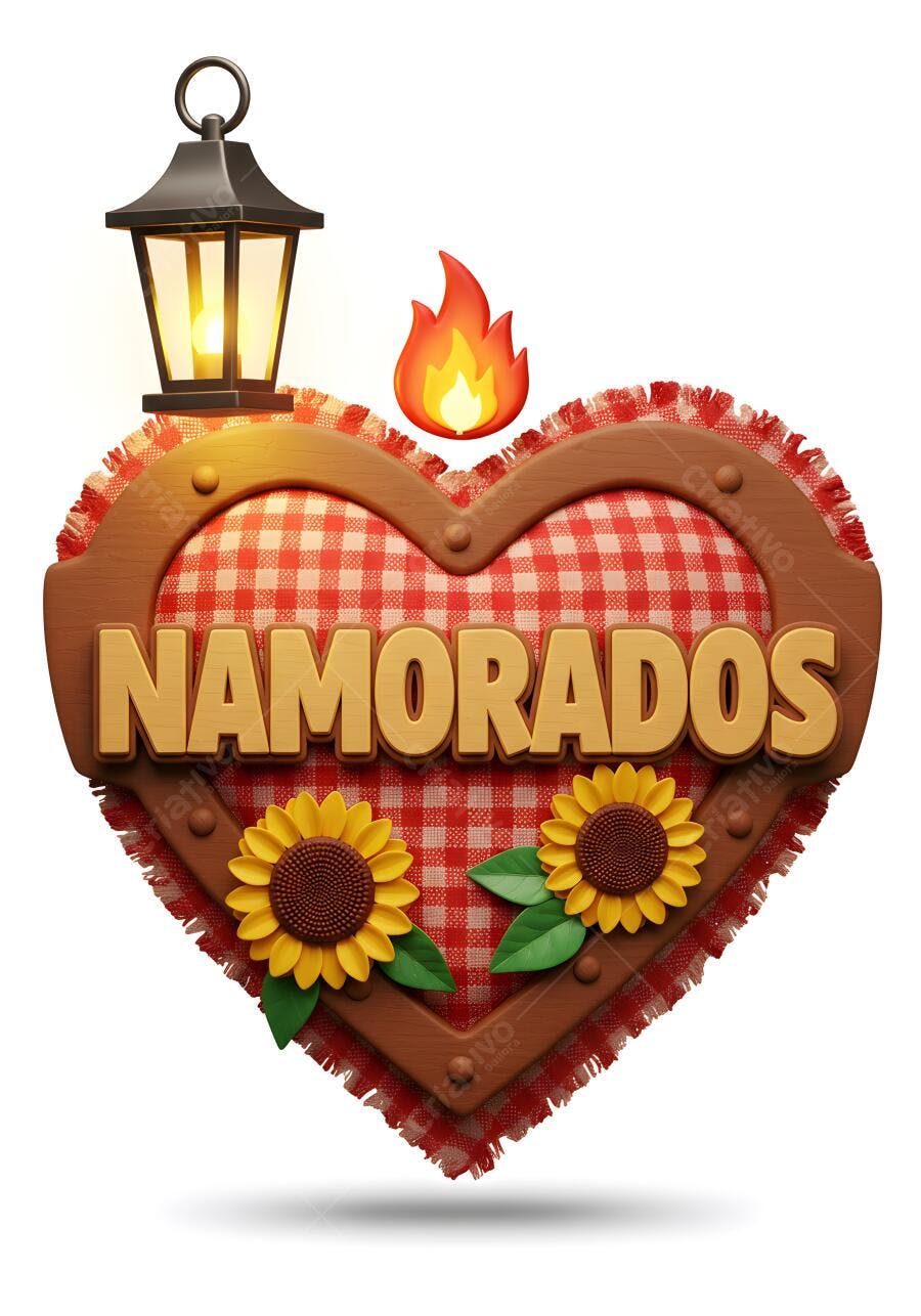 Coração namorados decoração festa junina