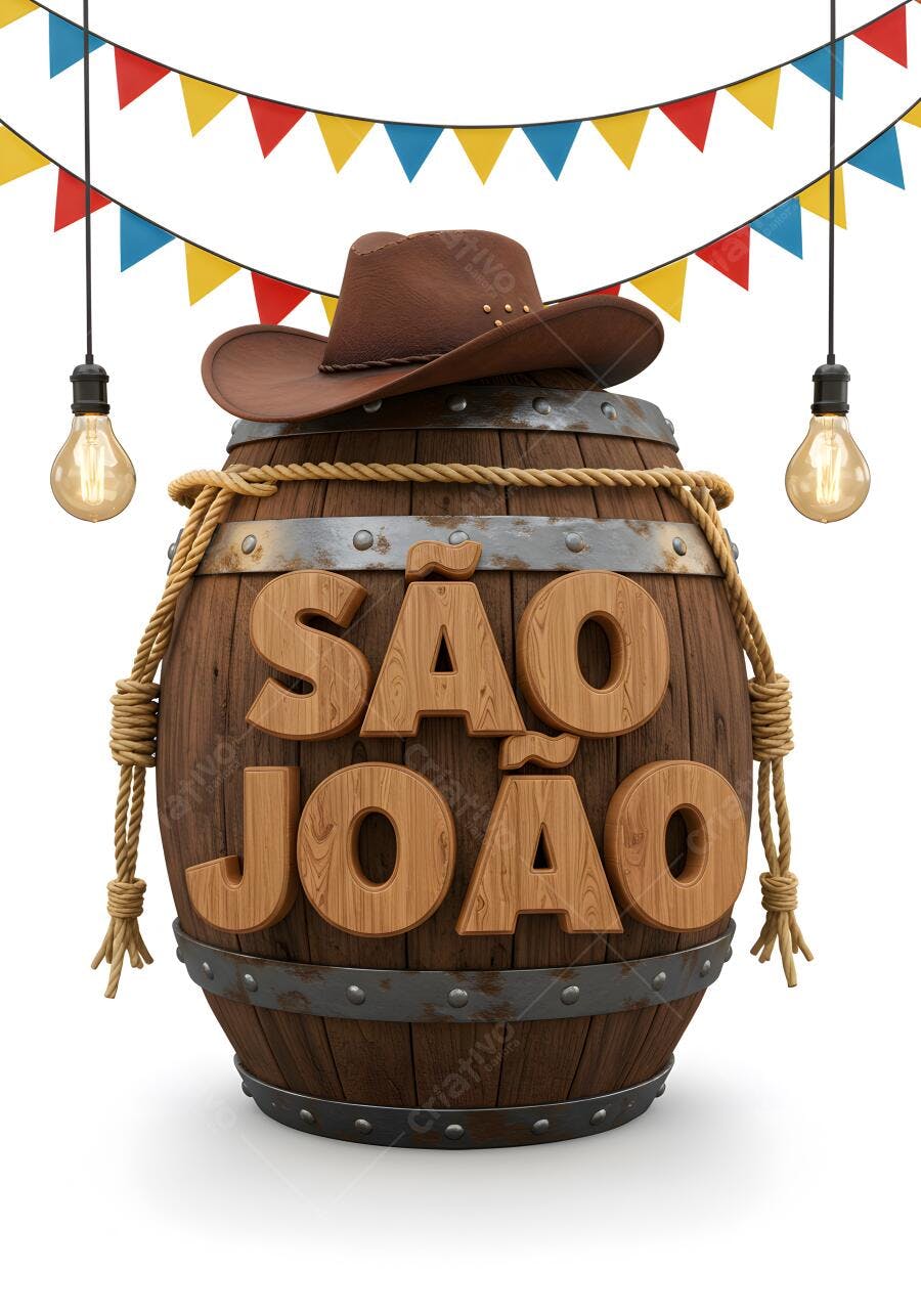 Barril de São João com chapéu de cowboy